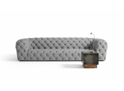 Szary Chesterfield Salon Nowoczesny Design Kanapy Sofa Meble Materiał Big xxl Nowość