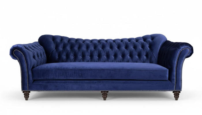Niebieski Chesterfield Salon Nowoczesny Design Kanapy Sofa Designer Meble Materiał