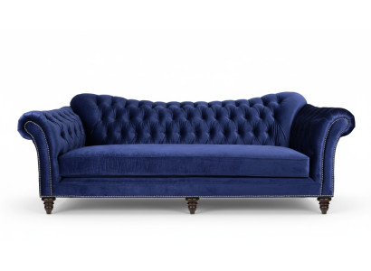 Niebieski Chesterfield Salon Nowoczesny Design Kanapy Sofa Designer Meble Materiał