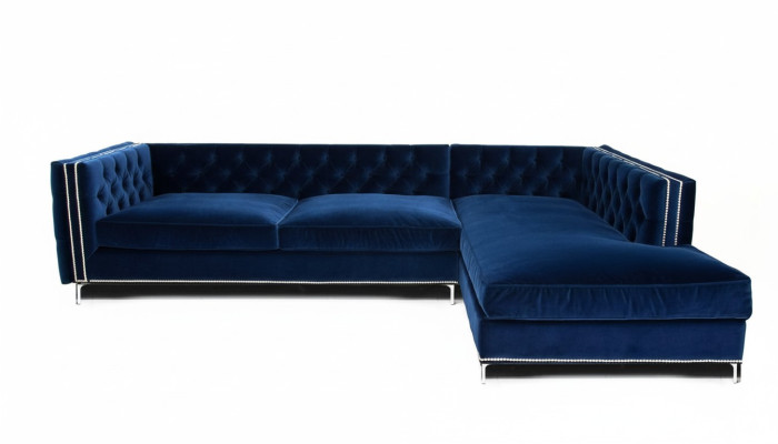 Narożnikowa kanapa Blue Żywy krajobraz xxl Meble Design Couch Zestaw narożny Podkładka duża Chesterfield