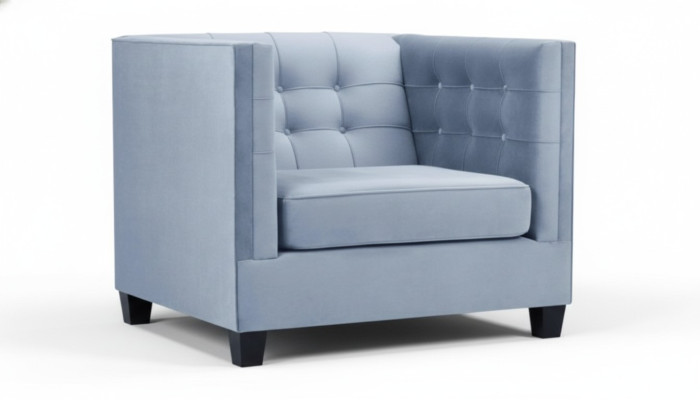 Blue Chesterfield Fotel Living Room Włókienniczy Materiał Creative Meble Modern