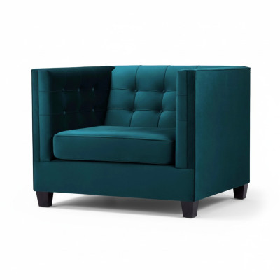 Fotel Chesterfield Włókienniczy Materiał Sea Green Creative Meble Nowy Salon