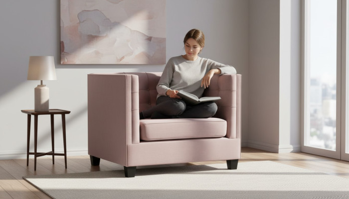 Fotel Chesterfield Włókienniczy Materiał Creative Meble Nowy Nowoczesny Salon Fioletowy