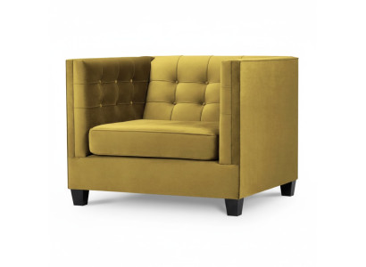 Fotel Chesterfield Włókienniczy Materiał Beżowy Creative Meble Nowy Salon