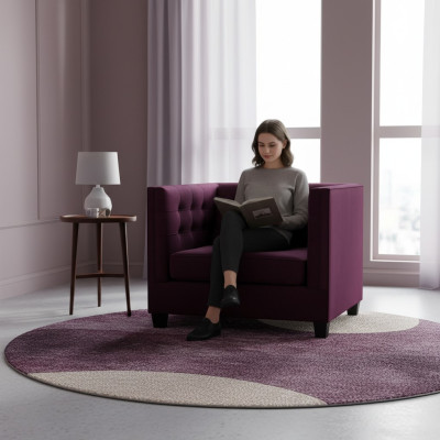 Fotel Chesterfield Włókienniczy Materiał Fioletowy Kreatywne Meble Nowy Salon Nowoczesny
