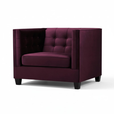 Fotel Chesterfield Włókienniczy Materiał Fioletowy Kreatywne Meble Nowy Salon Nowoczesny