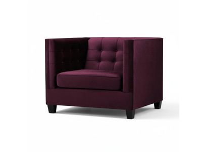 Fotel Chesterfield Włókienniczy Materiał Fioletowy Kreatywne Meble Nowy Salon Nowoczesny