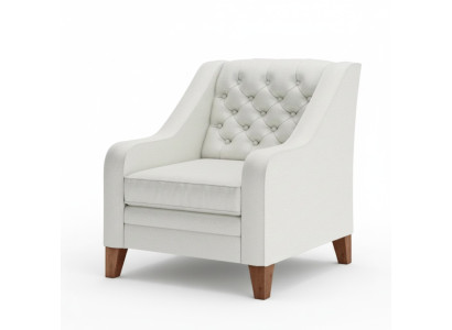 Fotel Włókienniczy Materiał Biały Creative Meble Nowy Salon Nowoczesny Chesterfield