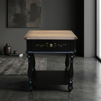 Designerska konsola Night Tablica Luxury Szafki nocne Side Skóra Konsole Drewno Nowe