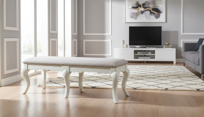 Stołek Fotel TV Design Podkładka Podnóżek Klasyczny Włókienniczy Nowy Ottoman