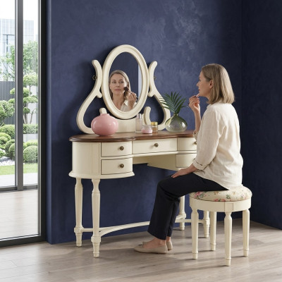 Klasyczna Toaletka Lustro Luksusowa konsola Stołek Make up Tabela Country House Nowość