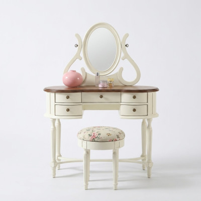 Klasyczna Toaletka Lustro Luksusowa konsola Stołek Make up Tabela Country House Nowość