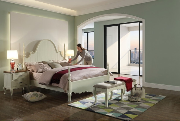 Łóżko łóżko tapicerowane Luxury Sypialnia Design łóżko włókiennicze Rama łóżka Drewno Nowość