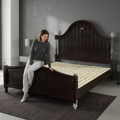 Projektant Łóżko Country House Drewno Hotel Łóżko metalowe Double Sleep Pokój Drewno Meble