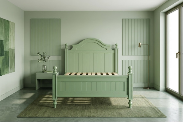 Zielone łóżko Classic Country House Podwójne łóżko Hotel Luxury Sypialnia Nowość