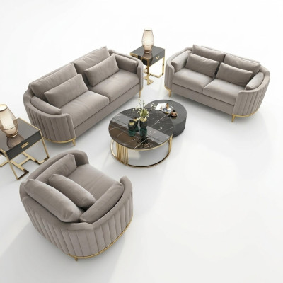 Zestaw sofowy Designer 3+2+1 miejsce do siedzenia Sofa Kanapa Materiał Ustawić Podkładkę Zestaw