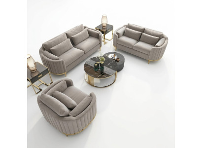Zestaw sofowy Designer 3+2+1 miejsce do siedzenia Sofa Kanapa Materiał Ustawić Podkładkę Zestaw