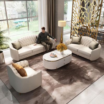 Zestaw sofowy 3+2+1 miejsce do siedzenia Zestaw Design Sofy Podkładka Kanapy Nowoczesna Skóra Couch