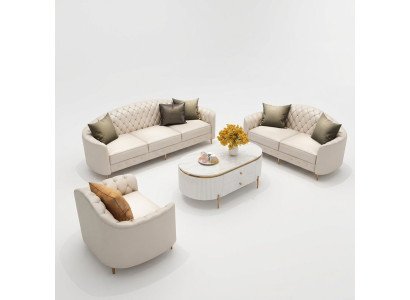 Zestaw sofowy 3+2+1 miejsce do siedzenia Zestaw Design Sofy Podkładka Kanapy Nowoczesna Skóra Couch