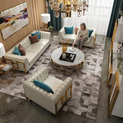 Luksusowe Meble Zestaw sofowy Sofa Podkładka 3 2 1 miejsce siedzące stolik kawowy 4-częściowy