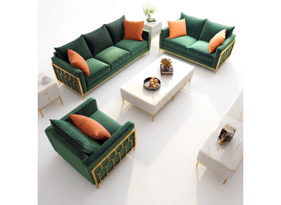 Sofa Skóra Kanapa Podkładka Siedziba 3+2+1 miejsce siedzące Ustawić Design Kanapy Sofy