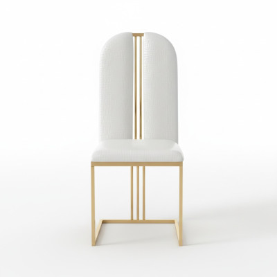 Stal nierdzewna Krzesło jadalnia Skóra Krzesło Krzesła Stal nierdzewna Designer Gold