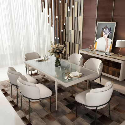 Krzesło Krzesła Podkładka Włókienniczy Materiał Ustawić Kompletny Fotel Designerski 6x