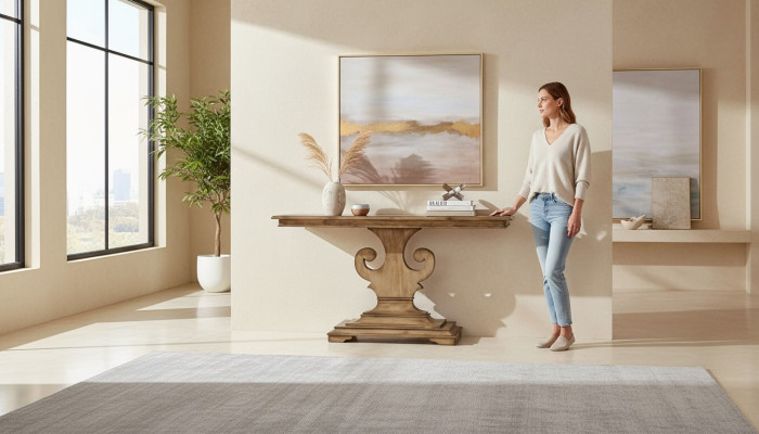 Stół konsolowy Design Drewno Tabela Stoły konsolowe konsola Luksusowy Kredens Tabela Nowość
