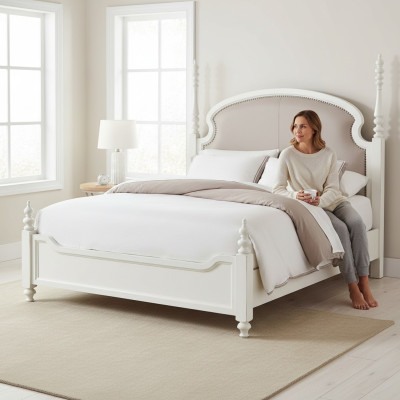 Luksusowa Sypialnia Łóżko Podkładka Design 180x200cm Hotel Double bed Włókienniczy Nowość