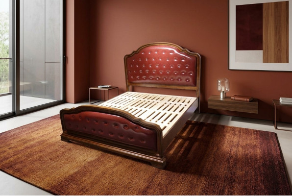 Łóżko Podkładka Design Luksusowe podwójne łóżko hotelowe Małżeństwo Sleep Pokój Skóra 180x200cm
