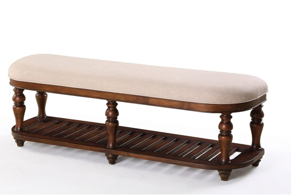 Stołek Ottoman Foot Meble Ławki mieszkalne Siedziba Skóra Beige Design Włókienniczy