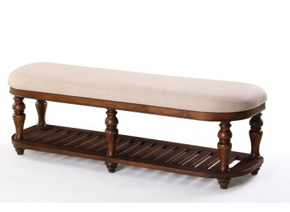 Stołek Ottoman Foot Meble Ławki mieszkalne Siedziba Skóra Beige Design Włókienniczy