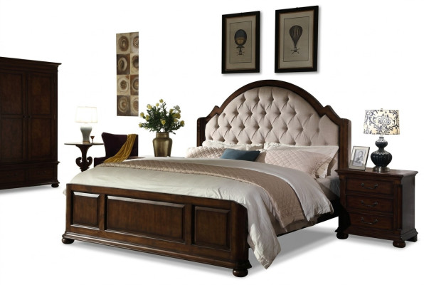 Łóżko łóżko tapicerowane Luxury Double Sypialnia Drewno Skóra łóżko Chesterfield Meble