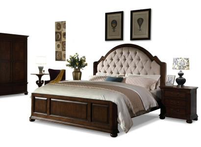 Łóżko łóżko tapicerowane Luxury Double Sypialnia Drewno Skóra łóżko Chesterfield Meble