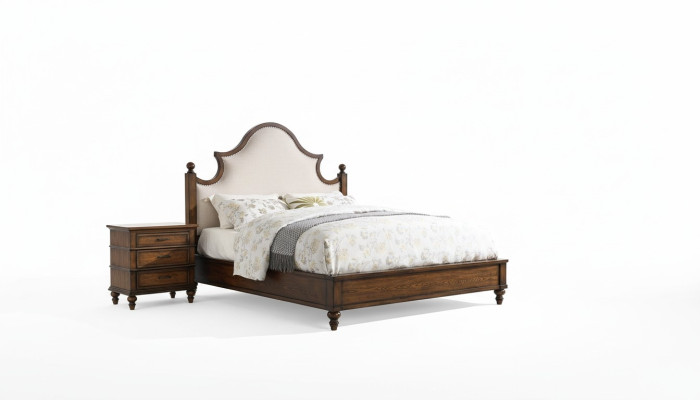 Łóżko 2x Stolik nocny 3 szt. Sypialnia Set Design Podkładka Meble Luksusowe łóżko Nowość