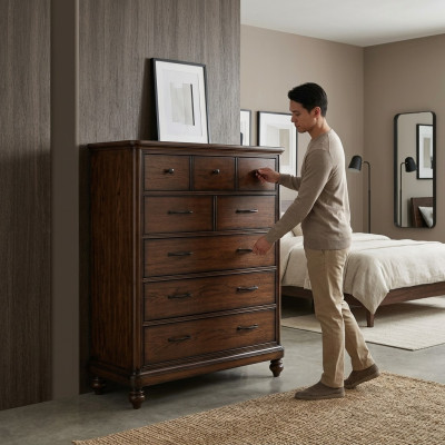 Meble w stylu Country House Wysokie Kredens Szafa Designerskie Szafki Brązowy Kredens Nowość