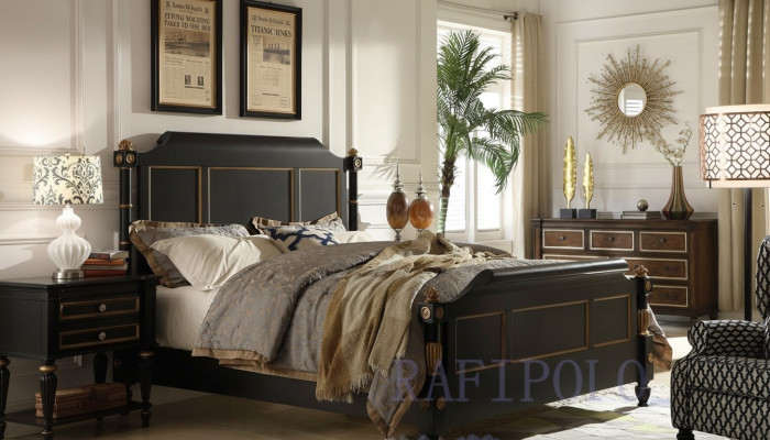 Sypialnia Łóżko Drewniane Oryginalne Drewno Łóżko Hotelowe 180x200 Style Massive Meble bed
