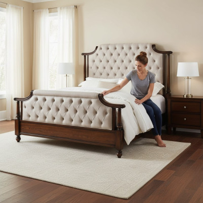 Łóżko Podkładka Design Luksusowe podwójne łóżko hotelowe Sleep Pokój Skóra Chesterfield