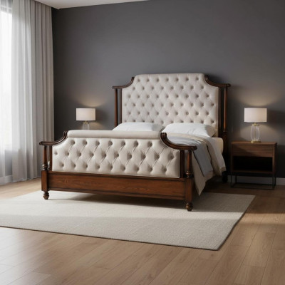 Łóżko Podkładka Design Luksusowe podwójne łóżko hotelowe Sleep Pokój Skóra Chesterfield
