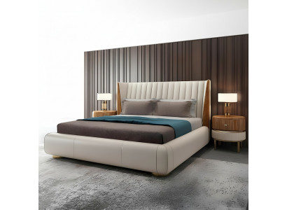 Designerskie Meble Włoskie Łóżko Double Bedroom 150x200cm łóżko Skóra Nowość