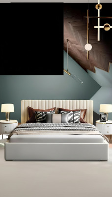 Designerskie łóżko Sypialnia Podwójne łóżko łóżko Skóra Hotel Luxury Podkładka 180/200cm