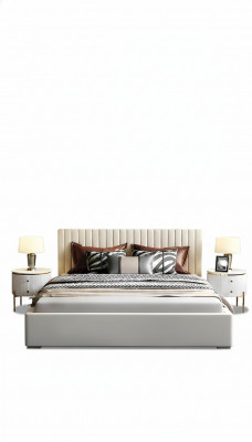 Designerskie łóżko Sypialnia Podwójne łóżko łóżko Skóra Hotel Luxury Podkładka 180/200cm