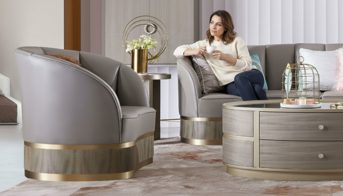 Fotel Designer Krzesło Podkładka Relaks Materiał Włókienniczy Skóra Lounge Club Jednomiejscowy Nowy