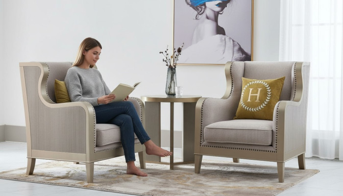 Zestaw sofowy Ustawić 3-częściowy zestaw 2x Fotel Stolik Tabela Sofa Ustawić zestawy