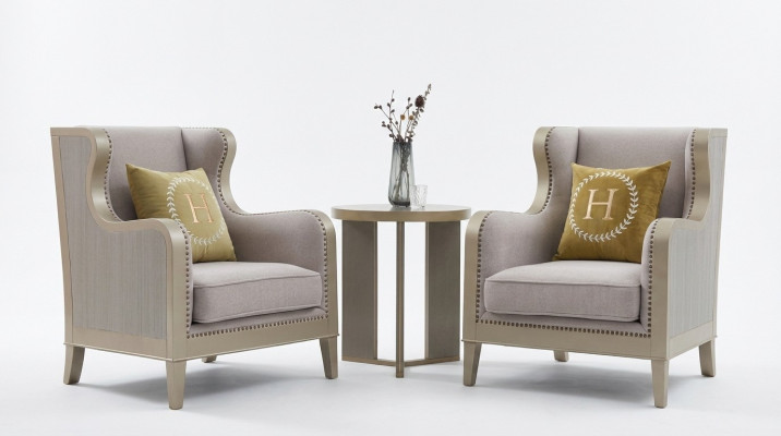 Zestaw sofowy Ustawić 3-częściowy zestaw 2x Fotel Stolik Tabela Sofa Ustawić zestawy