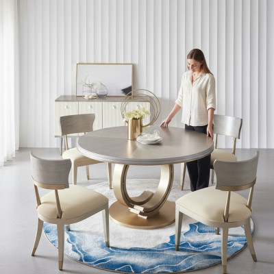 Design Okrągły Tabela 4x Krzesła Ess Pokój Siedziba Okrągłe stoły Ustawić Drewno