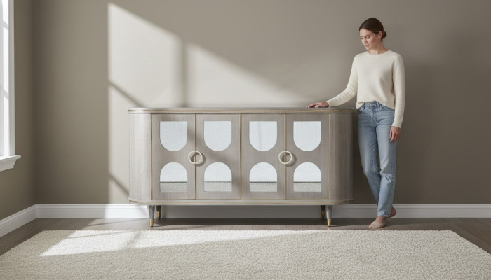 Kredens Komody Designerska Deska Szafki Drewno Kredens Półka
