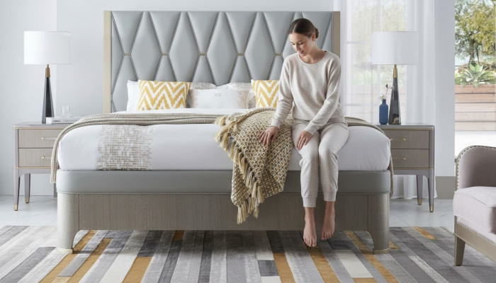 Łóżko 2x Stolik nocny 3 szt. Sypialnia Scenografia Modern Luxury Grupa