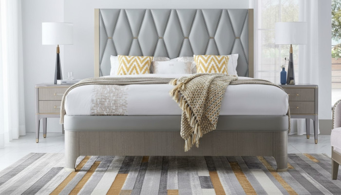 Łóżko 2x Stolik nocny 3 szt. Sypialnia Scenografia Modern Luxury Grupa