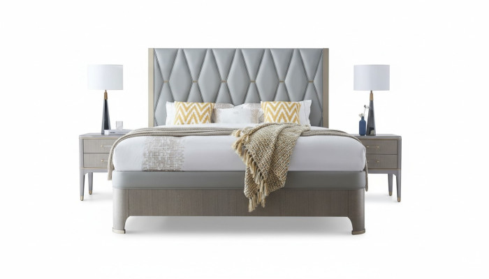 Łóżko 2x Stolik nocny 3 szt. Sypialnia Scenografia Modern Luxury Grupa